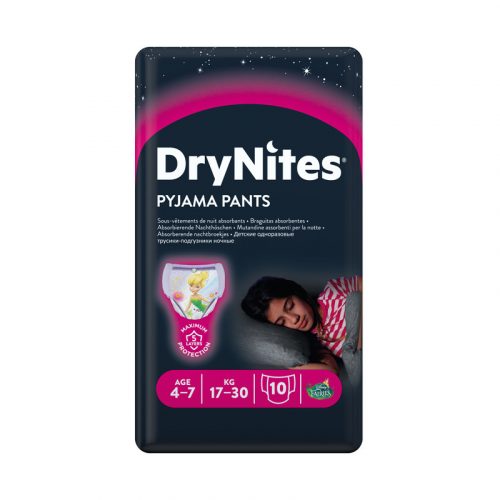 Huggies DryNites 4-7 éves lány éjszakai pelenka, 10 db