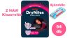 Huggies DryNites 8-13 éves lány, 6x9db - 2 HAVI pelenkacsomag + AJÁNDÉK Pure törlőkendő