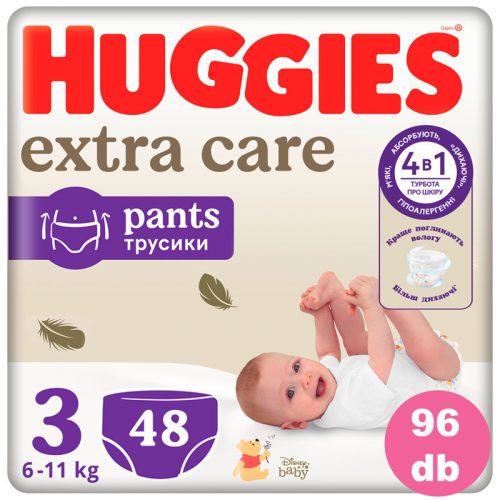 Huggies Extra Care Pants 3-as bugyipelenka 6-11kg, 2x48db