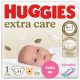 Huggies Extra Care 1-es pelenka 2-5 kg, 168 (2x84) db - HAVI pelenkacsomag + AJÁNDÉK Pure törlőkendő