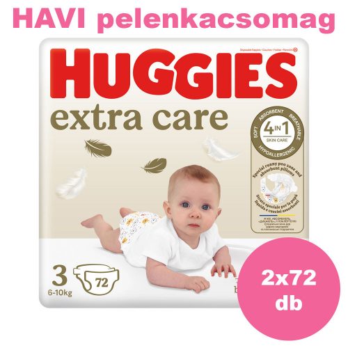 Huggies Extra Care 3-as pelenka 6-10 kg, 144 (2x72) db - HAVI pelenkacsomag