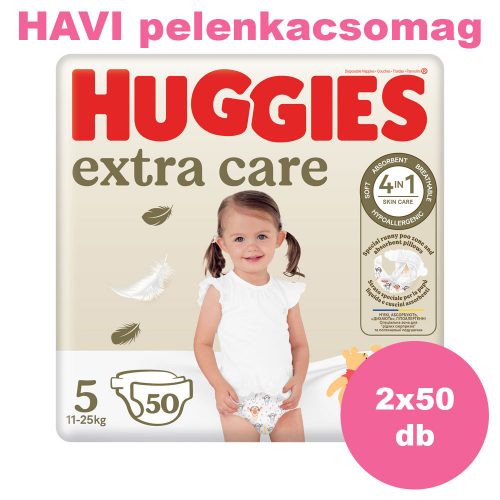 Huggies Extra Care 5 pelenka 11-25 kg, 100 (2x50) db - HAVI pelenkacsomag