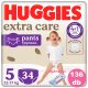 Huggies Extra Care Pants 5-ös bugyipelenka 12-17kg, 4x34db - HAVI PELENKACSOMAG