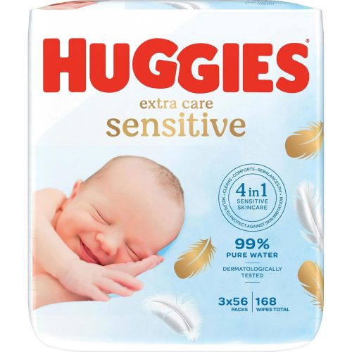 Huggies Sensitive nedves törlőkendő - 3x56 db