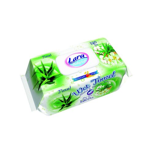 Lara Aloe Vera törlőkendő kupakos - 12x120 db