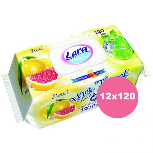 Lara Citrom és Grapefruit törlőkendő kupakos - 12x120 db