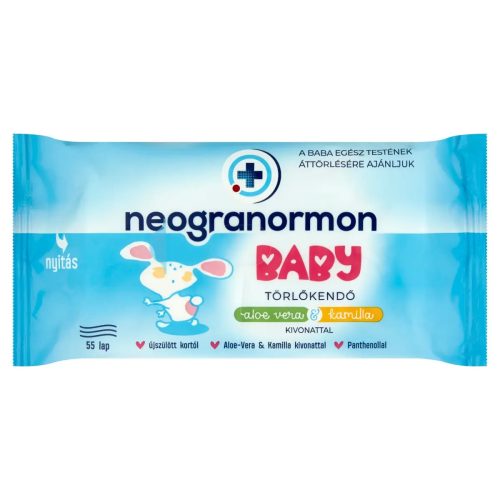 Neogranormon nedves törlőkendő Aloe + Kamilla - 16x55 db