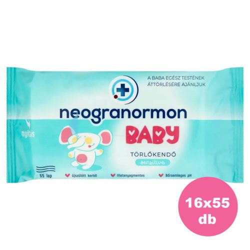 Neogranormon Sensitive nedves törlőkendő - 16x55 db