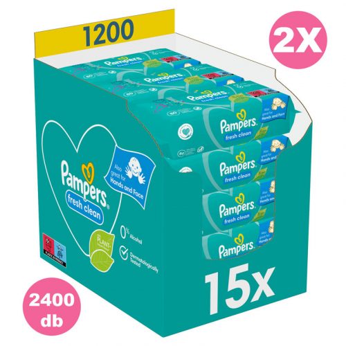 Pampers Fresh Clean nedves törlőkendő - 2x15x80 db