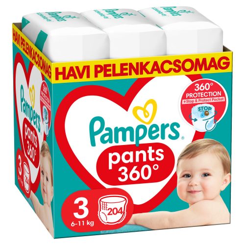 Pampers Pants 3-as bugyipelenka, 6-11 kg, 204 db - HAVI pelenkacsomag